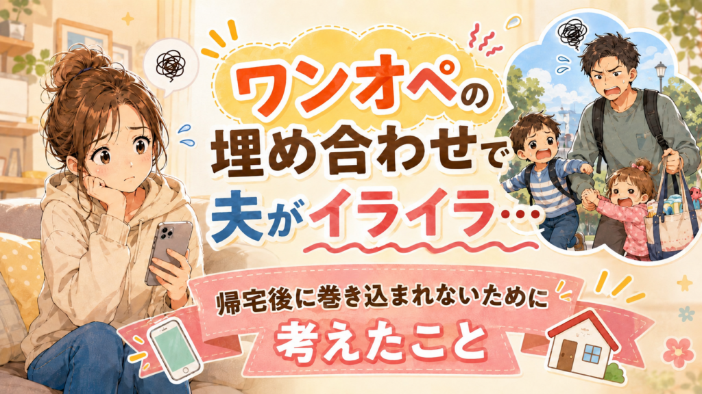 ワンオペ埋め合わせで夫がイライラしているアイキャッチ画像