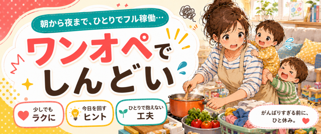ワンオペでしんどい時に読みたい記事をまとめたお悩み別ページのバナー