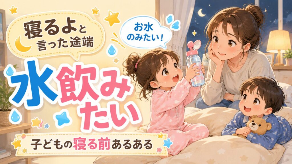 寝る前に水を飲みたがる子どものアイキャッチ画像