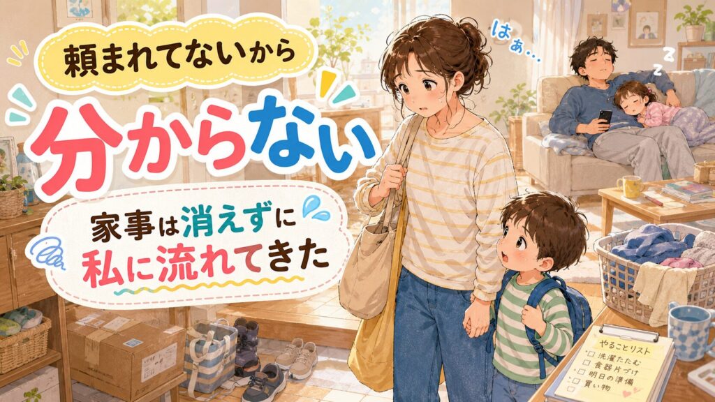 帰宅後、家事が全部残っていてヘトヘトの母親のアイキャッチ画像