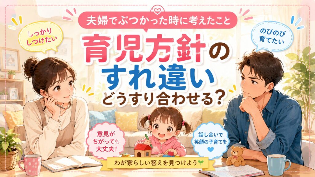 育児方針について話し合う夫婦のアイキャッチ画像